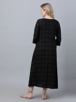Black pintucked Maternity & nursing dress - Image 4