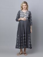 Pretty princess dark grey Maternity & nursing dress - Image 4