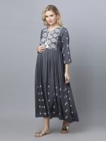 Pretty princess dark grey Maternity & nursing dress - Image 5