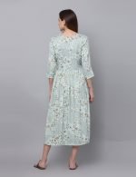 Aqua blue front knot Maternity & nursing dress - Image 6