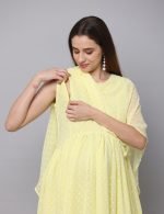 Lemon yellow poncho Maternity & nursing dress - Image 3
